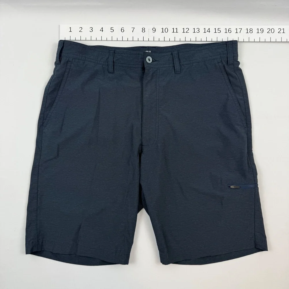 FootJoy Mens Navy Blue Heathered Performance Golf Shorts 34 Stretch 26813